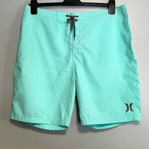Hurley Blue/Green Board Shorts Swim Trunks 36